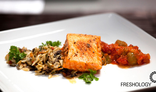 Salmon with rice
